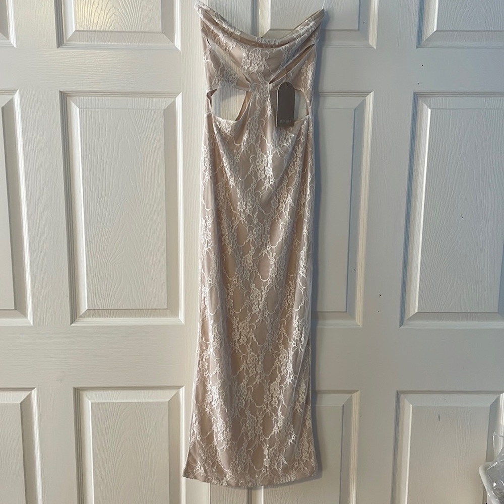 NWT | MESHKI Strapless Maxi Cut Out Dress | Size S